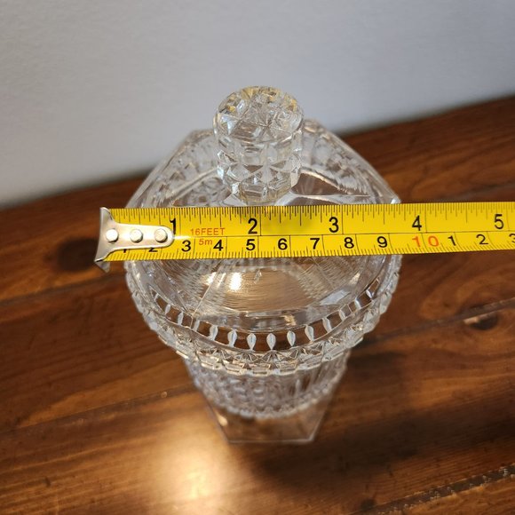 Vintage 8.5" Tall Cut Glass Lidded Candy Jar - Picture 8 of 10